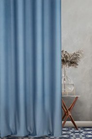 Palermo öko stílusú sötétítő függöny Kék 140x250 cm