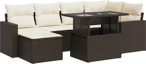 vidaXL 7 részes barna polyrattan kerti ülőgarnitúra párnákkal