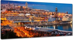 Festmények 115x55 Barcelona Éjszakai tájkép