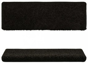 10 db fekete lépcsőszőnyeg, téglalap alakú széllel, 65 x 21 x 4 cm
