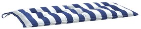 2 db kék és fehér csíkos szövet kerti padpárna 100 x 50 x 7 cm