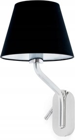 Faro Eterna fali lámpa, jobb, króm/fekete, olvasólámpával