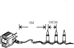 VOLTRONIC® Fényfüzér 200 LED Meleg fehér