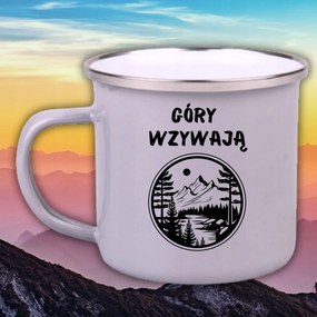 Zománcozott Acél Bögre Vicces Ajándék Hegyek Hívogatnak