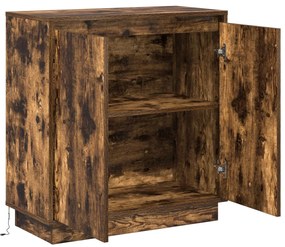 LED-es oldalpult Füstölt tölgy 71x34,5x75 cm Műgyanta