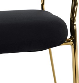 Design étkezőszék, fekete Velvet szövet/gold króm arany, DASMIN TYP 1