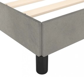 világosszürke bársony ágykeret matrac nélkül 90x200 cm