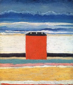 Malevich, Kazimir Severinovich - Festmény reprodukció Red House, (35 x 40 cm)