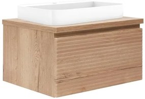 Fürdőszobaszekrény mosdókagylóval és fedőlappal Naturel Savona 98x43x44,8 cm tölgyfa halifax sakk-matt SAVONA100DHDU