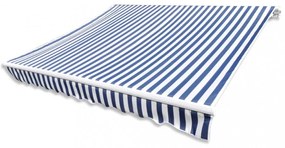 kék/fehér vászon napellenző tető 4 x 3 m (a váz nem tartozék)