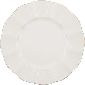 Tányérkészlet porcelán, krém-arany, 24 darabos