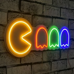 Műanyag LED-es fali dekoráció, Pacman - Multicolor