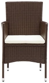 3 részes barna polyrattan kerti étkezőgarnitúra