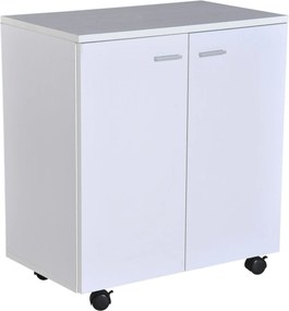 HOMCOM Mobil TV Állvány Fa Szekrény Kerekekkel és 2 Ajtós Készlet 60x35x65cm | Aosom