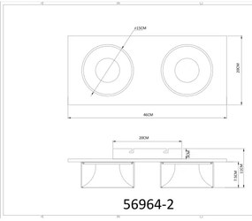 Globo 56964-2 - LED mennyezeti lámpa RAYMOND LED/24W/230V 3000K 46x20 cm sárgaréz