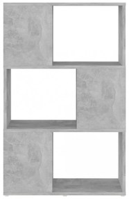 betonszürke szerelt fa térelválasztó könyvszekrény 60x24x94 cm
