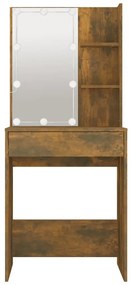 Füstös tölgy színű LED-es fésülködőasztal 60 x 40 x 140 cm