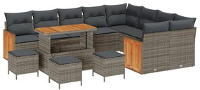 Kerti Kanapé Szett 13 pcs Szürke Sötétszürke 110 x 55 x 71 cm