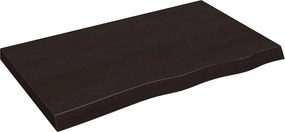 vidaXL sötétbarna kezelt tömör fa fürdőszobai pult 100x60x(2-6) cm
