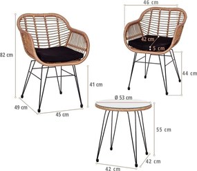 STILISTA Kerti rattan bútor készlet