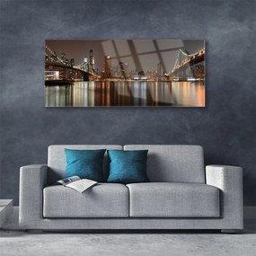 Fali üvegkép Város Bridges Architecture 100x50 cm