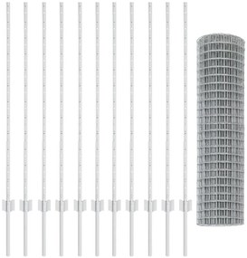 Kerti Kerítés Készlet 2 Darab Galvanizált acél 25 x 1.2 m Tartós
