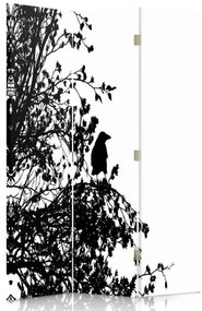 Gario Paraván Fekete madár az ágon Méret: 110 x 170 cm, Kivitelezés: Klasszikus paraván