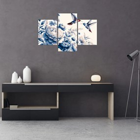 Kép - Kolibrik a virág felett (90x60 cm)