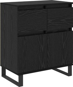 vidaXL Széf fiókkal Fekete tölgy 60 x 35 x 70 cm Műszaki fa és vas