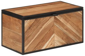 tömör akácfa és vas tárolóláda 60 x 30 x 30 cm
