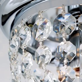 Orion DLU 1840/26-Kristály mennyezeti lámpa PLAFOND 1xE27/40W/230V átm. 26 cm króm