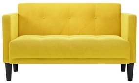 sárga bársony loveseat kanapé 111 cm