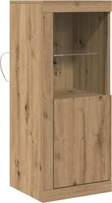 vidaXL LED tálaló LED -es lámpákkal Barna 41 x 37 x 100 cm Faanyag