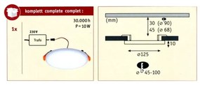 Paulmann 92388 - LED/8,5W IP44 Fürdőszobai beépíthetó lámpa VARIFIT 230V