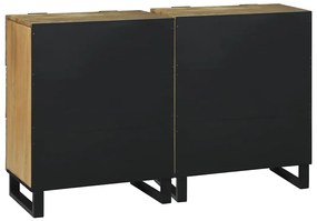 Oldalszekrények 2 pcs Barna 60 x 33.5 x 75 cm tömör mangófa