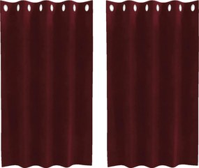 vidaXL Sötétítő függönyök 2 pcs Bordó 140 x 140 cm Bársony