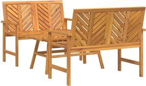 vidaXL Kerti lounge szett 3 pcs Barna Tömör Akácfa