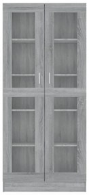 szürke sonoma szerelt fa vitrinszekrény 82,5x30,5x185,5 cm