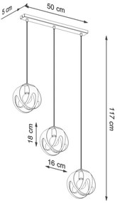 Sollux SL.1085 - Csillár zsinóron TULOS 3xE27/60W/230V fehér