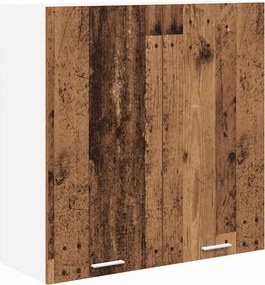 vidaXL Függő szekrény tárolóval Öreg fa 80 x 31 x 80 cm Faanyag