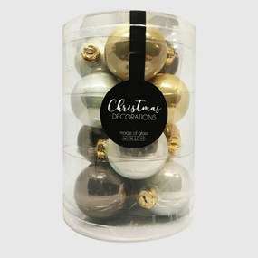 Silent Night üveg karácsonyi gömb szett 12*6cm