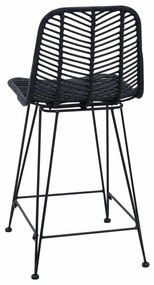 Bárszék 2 pcs Fekete 44,5 x 54,5 x 97,5 cm Rattan és Vas