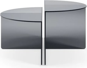 Szürke üveg kerek dohányzóasztal szett 2 db-os ø 80 cm Velta – MOME