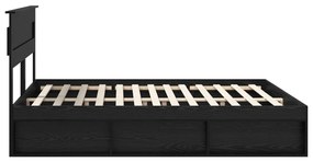 vidaXL Ágykeret matracmal fiókkal Fekete 180 x 200 cm Tömör fenyőfa