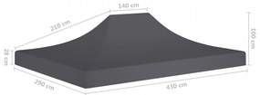 antracitszürke tető partisátorhoz 4,5 x 3 m 270 g/m²
