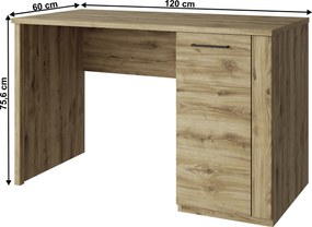 Számítógépasztal 1D/120, navarra tölgy, DORSI