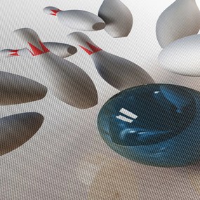 Kép - bowling (órával) (90x30 cm)