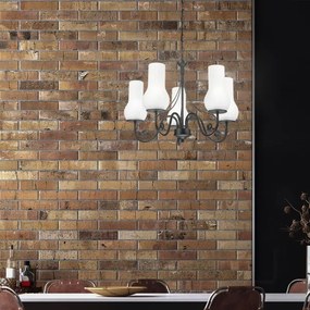 Brilagi - LED Csillár láncon COTTAGE 5xE14/40W/230V fekete/fehér