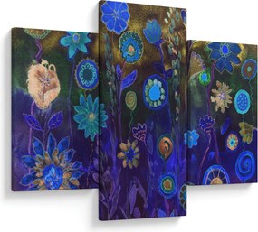 Sötétkék virágok képe (90x60 cm)