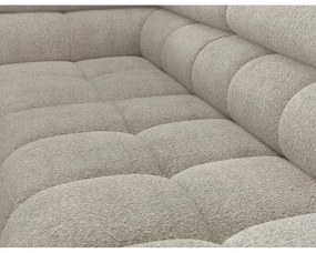 Krémszínű buklé kinyitható-tárolóhelyes sarokkanapé (bal oldali-L alakú) Ferucce – ELTAP